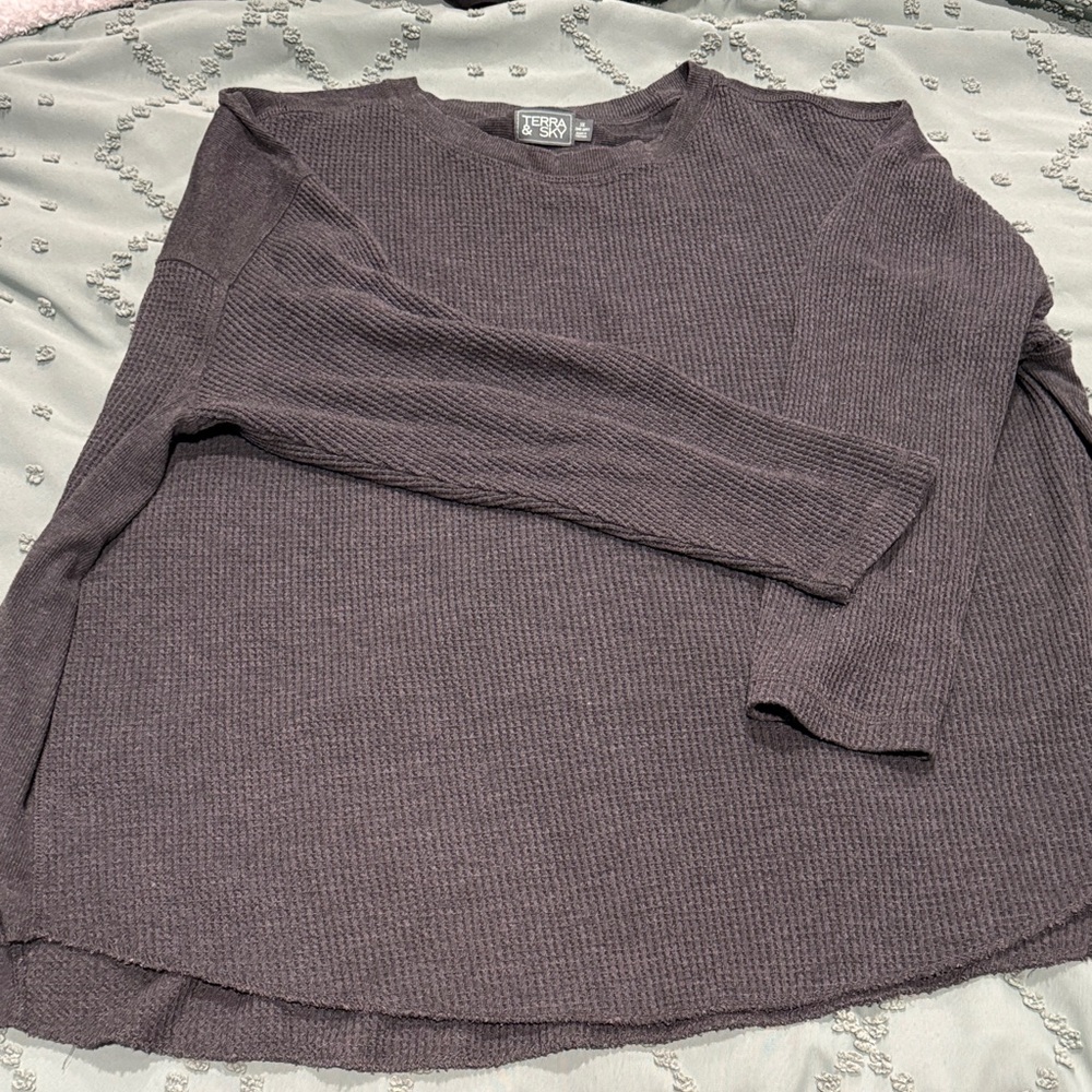 Terra & Sky Women's Long Sleeve Top - Dark Gray